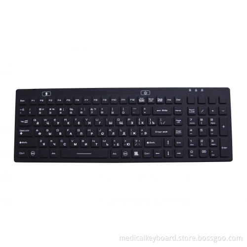 IP68 waterproof silicone rubber medical keyboard with magnetic for cart